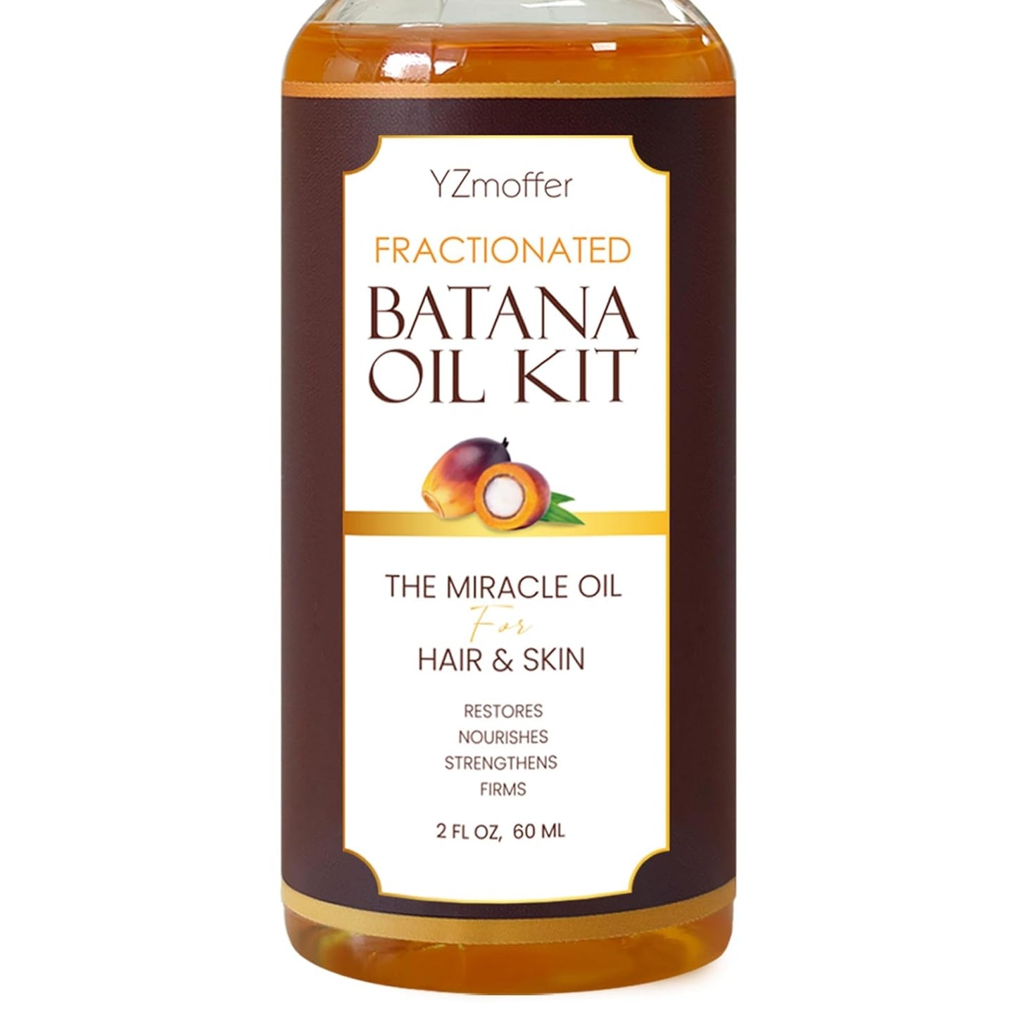 Batana Oil for Hair Growth: Fractionated Batana Oil from Honduras - Hair Treatment Oil for Hair Thickening and Growth, Brown